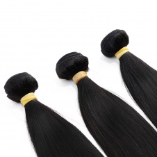 silky soft tanglefree noshedding Peruvian straight hair thick hair 3bundles with 4x4closure-Pstr3