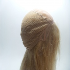 Peruvian Virgin Human Hair Full Lace Mono Wig Layer pressure Straight Blonde Wig Series #613 For Black White Women