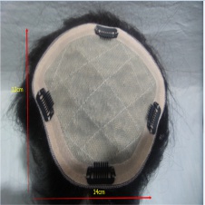 100% Human Hair clip top hairpieces 14cm×12cm The Simulation Of The Scalp  Straight Hair color #1B Can design custom