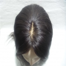 100% Human Hair clip top hairpieces 14cm×12cm The Simulation Of The Scalp  Straight Hair color #1B Can design custom