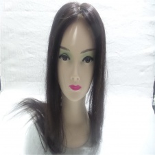 100% Human Hair clip top hairpieces 14cm×12cm The Simulation Of The Scalp  Straight Hair color #1B Can design custom