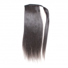 Silky bone Straight wrap around ponytail with clip virgin remy hair