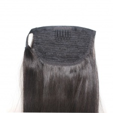 Silky bone Straight wrap around ponytail with clip virgin remy hair-PT01