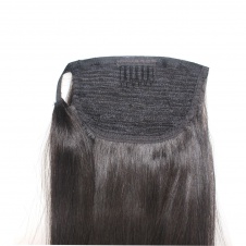 Silky bone Straight wrap around ponytail with clip virgin remy hair