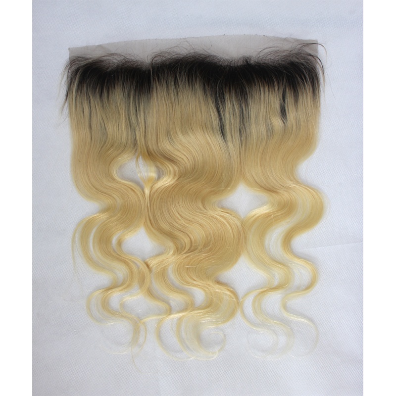 Ombre 1b 613 Blonde Body Wave Frontal Dark Root 13x4 Ear to Ear Lace Frontal
