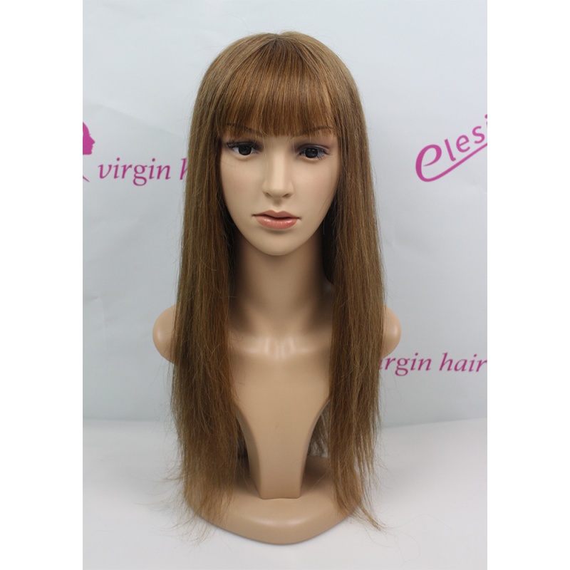 Full Lace Seamless Monofilament wig Straight Hair Color #5 100% Virgin Remy Hair with baby hair BOB style