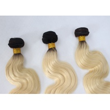 T1B/613 two tone ombre dark roots blonde body wave 100% Remy human hair 3pcs deals