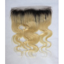 Ombre 1b 613 Blonde Body Wave Frontal Dark Root 13x4 Ear to Ear Lace Frontal