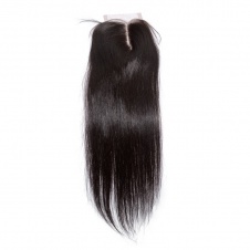 4X4 Top Lace/Silk base  closure Pre Plucked Straight Lace Closure 130% density Natural Color 