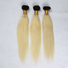 T1B/613 two tone ombre dark roots blonde Straight 100% Remy human hair 3pcs deals