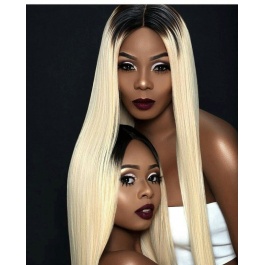 T1B/613 two tone ombre dark roots blonde Straight 100% Remy human hair 3pcs deals