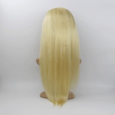 Elesis Virgin Hair 100% hand-tie Blonde human hair straight glueless full lace wig