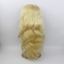 Russian honey blonde body wave frontal lace wig preplucked hairline