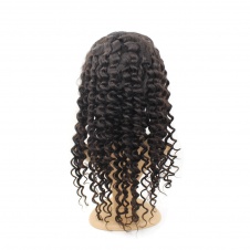 Brazilian Deep Wave Full Lace Wigs 150% Density Virgin Human Hair Pre Plucked Deep Curly Wigs with Baby Hair