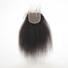  Soft Kinky Straight Virgin Hair Closure 4x4 free part Swiss Lace/Transparent LACE/HD lace closure