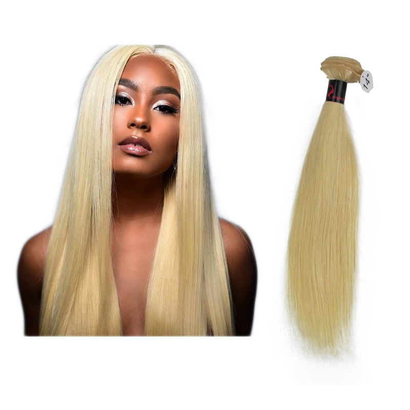 High quality 613 blonde straight human hair extensions single bundle-RST6131
