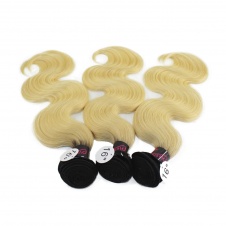 Elesis Virgin Hair darkroot blonde Virgin Hair 1B/613 body wave hair extensions 3pcs 