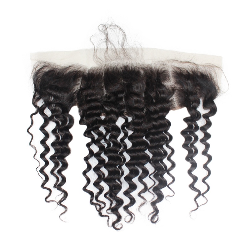  13x4 Deep Wave frontal Swiss Lace/Transparent Lace/ HD Lace/ Silk base Frontal Pre Plucked with Baby Hair 