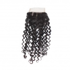 100% Unprocessed Jerry Curly Virgin Human Hair Swiss Lace/Transparent LACE/HD lace closure 4X4 free part