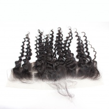  13x4 Deep Wave frontal Swiss Lace/Transparent Lace/ HD Lace/ Silk base Frontal Pre Plucked with Baby Hair 