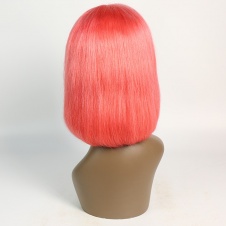 100% Virgin Remy human hair Neon Orange Short hair Bob style lace frontal wig