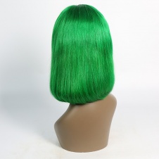 Short Bob Wigs Shoulder Length Women's Short Wig Straight Cosplay Bob Wig for Girl Costume Wigs green color 