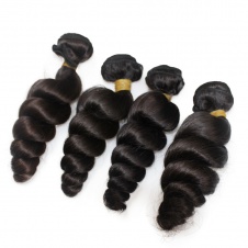 Elesis Hair Brazilian Top grade Raw Hair Loose Curl 4 Bundles with 4x4 Swiss Lace Closure