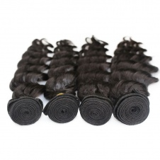 Cuticle Aligned Raw Virgin Hair 4pcs Peruvian loose wave Human Hair with 13x4 Preplucked frontal 