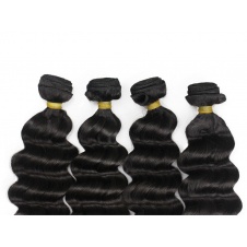 Cuticle Aligned Raw Virgin Hair 4pcs Peruvian loose wave Human Hair with 13x4 Preplucked frontal 