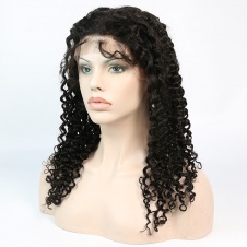 Italy curly Water Wave Glueless Full Lace Wigs Brazilian Remy Human Hair 130% Density