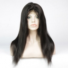 180% Density Brazilian Straight Human Hair Glueless 360 Lace Frontal Wigs with strap and combs Natural Color