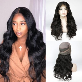100% unprocessed Human Hair Lace Front Wigs 180% Density Brazilian Body Wave 360 Lace Frontal Wig with Baby Hair
