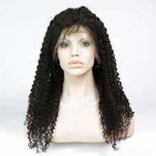 360 Lace Frontal Curly Human Hair Wigs 180% Density Brazilian Jerry Curly Wig with Baby for Black Women Natural Color 
