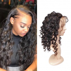 Loose Wave Full Lace Human Hair Wigs 150% Density Glueless Brazilian Virgin Hair Loose Curly Wig