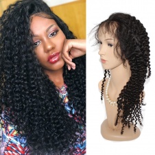 Virgin Grade 150% Density Full Lace Wigs Jerry Curly Virgin Human Hair Wigs With Pre Plucked Hairline