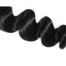 Elesis hair extensions 100% remy human hair loose curl natural black 1pcs