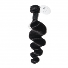 Elesis hair extensions 100% remy human hair loose curl natural black 1pcs