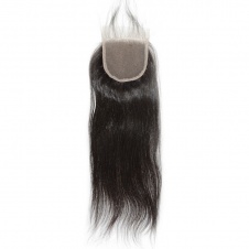 4x4 Lace Straight Remy Hair Swiss Lace Closure Free part/Middle Part