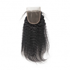 4x4 Lace Kinky Straight Remy Hair Swiss Lace Closure Free part