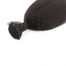 Kinky Straight Hair Bundles Brazilian Remy Human Hair Weave Natural Black soft bomb Straight 