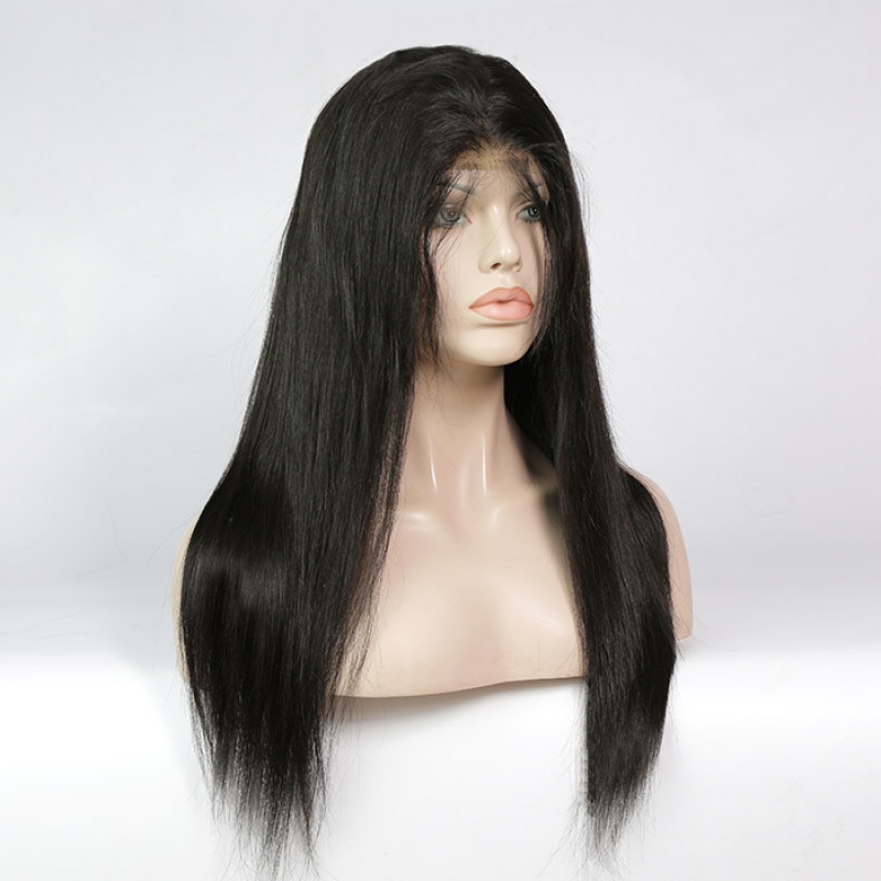 Elesis  virgin hair 360 full lace wigs natural straight brazilian remy human hair wig 130% density with baby hair