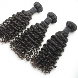 Elesis hair extensions 100% Remy Human Hair Jerry curly small curly natural black color 3pcs/set