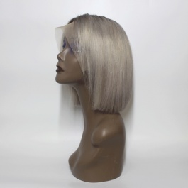 Elesis Hair Short Bob wig Brazilian human hair 13x4 Pre Plucked Lace Frontal wigs human hair darkroom grey Straight Hair