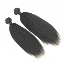 Kinky Straight Hair Bundles Brazilian Remy Human Hair Weave Natural Black soft bomb Straight 