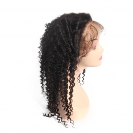 Pre-plucked Deep parting 13x6 lace frontal wig deep wave curly virgin human hair wig Elesis Virgin hair product 