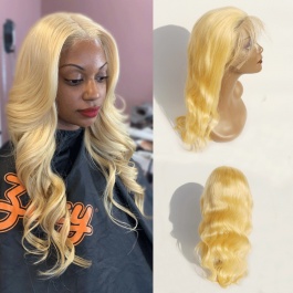 New deep parting 6inch frontal lace wig 13x6 Blonde body wave lace frontal can be dyd Glueless 150 Density