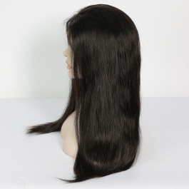 Remy Human Hair Full Lace Wig  130% Density Brazilian Straight Hair Pre Plucked With Baby Hair  