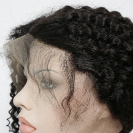 Curly Full Lace Wigs Human Hair Jerry Curly Wig Remy Hair Wigs Brazilian Human Hair Wigs Deep Curly 130% Density for Bla