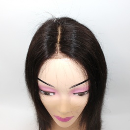 Elesis Virgin Hair Top raw grade customize wig  2x6 middle part closure wig unit long hairline natural color-TP2x6