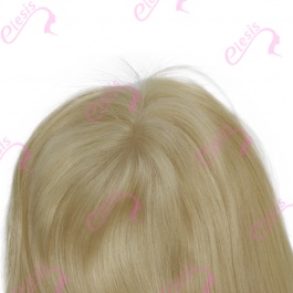 6X6 Size Russian blonde hair women's toupee replacement mono net base with PU